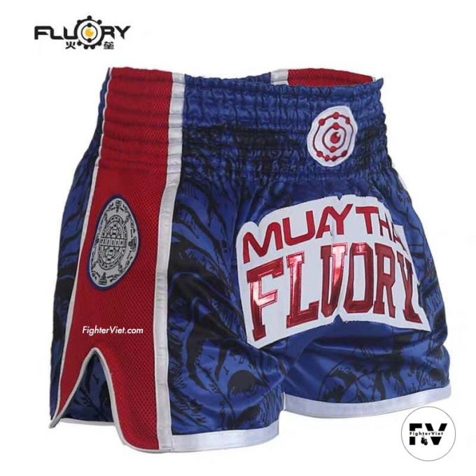 Quần Muay Thai Fluory Xanh Đỏ