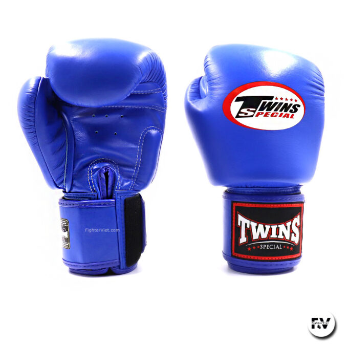 Găng Boxing Twins BGVL3 Velcro Gloves - Xanh Dương