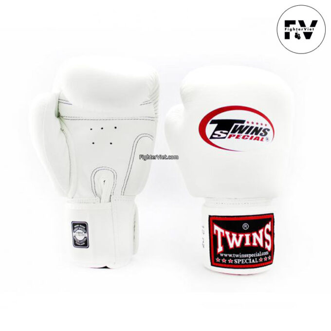 Găng Boxing Twins BGVL3 Velcro Gloves - Trắng