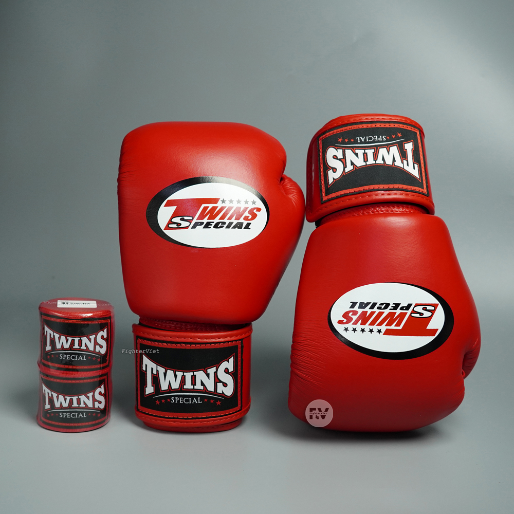 Găng Boxing Twins BGVL3 Velcro Gloves - Đỏ