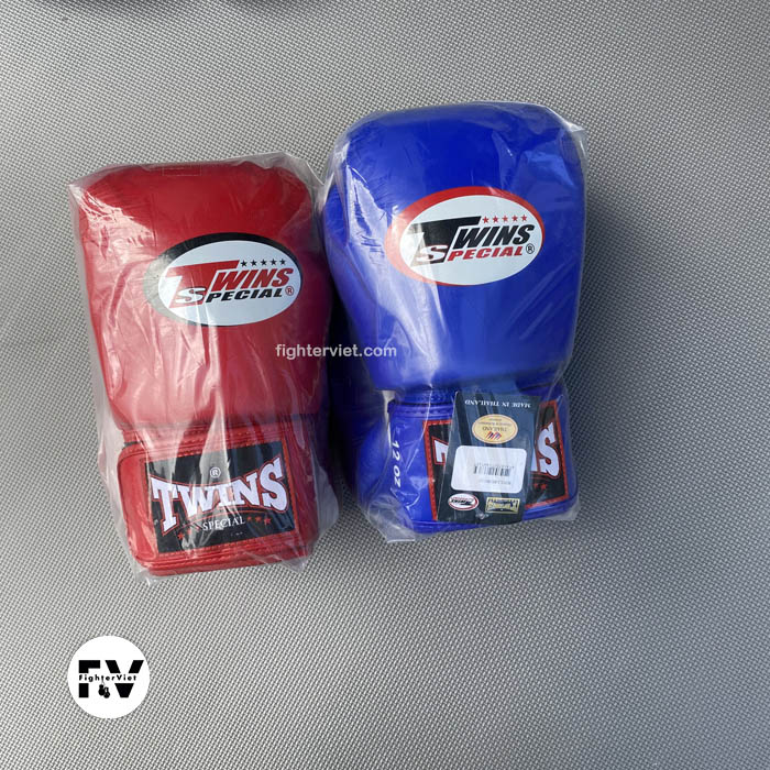 Găng Boxing Twins BGVL3 Velcro Gloves - Xanh Dương