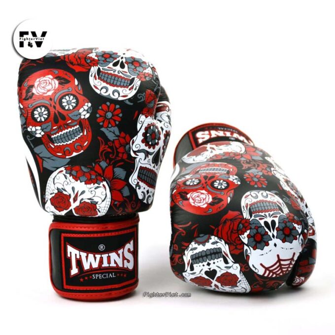 Găng Boxing Twins FBGVL3-53 Los Muertes Boxing Gloves - Đỏ