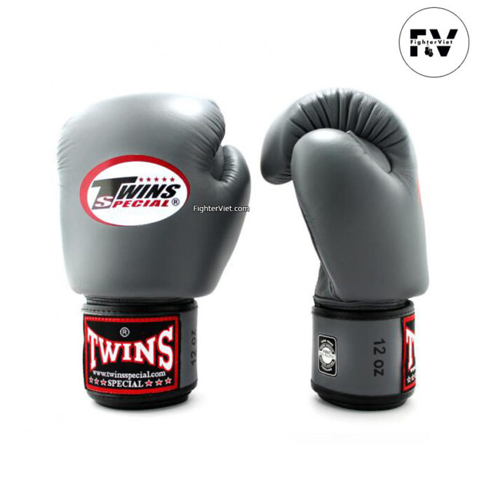 Găng Boxing Twins BGVL3 Velcro Gloves - Xám