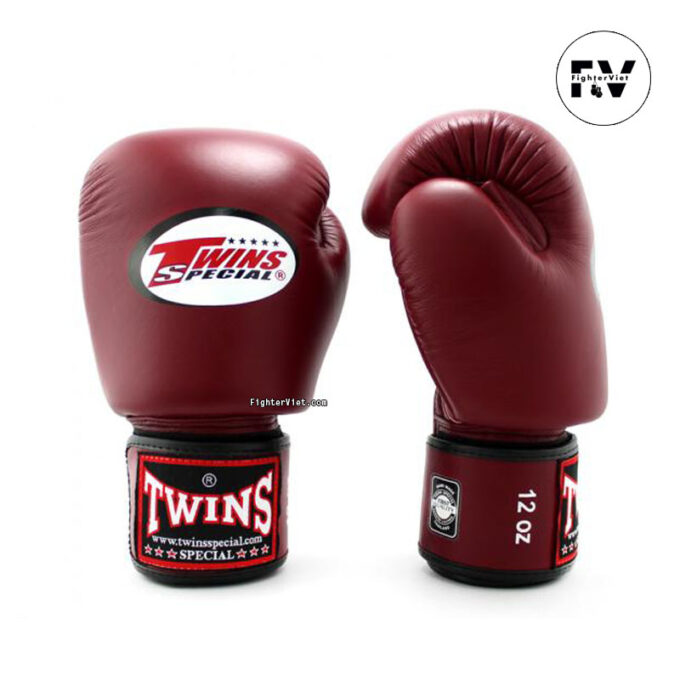 Găng Boxing Twins BGVL3 Velcro Gloves - Đỏ Mận
