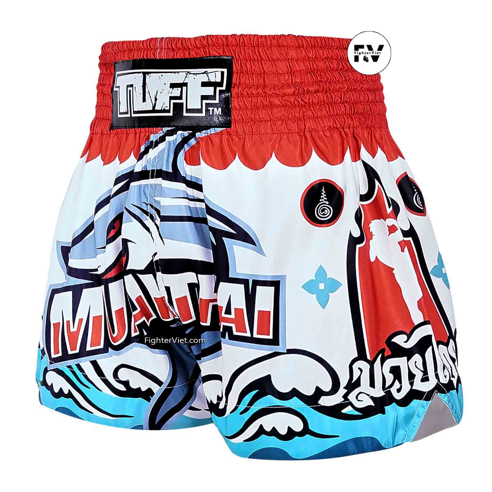 Quần TUFF Muay Thai Boxing Shorts The Fearless One - MS674-WHT