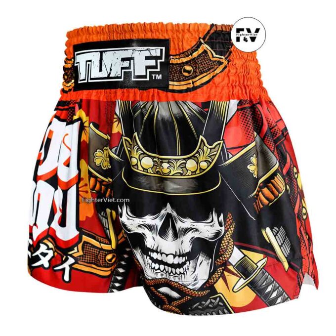 Quần TUFF Muay Thai Boxing Shorts Samurai Skull-MS658-RED
