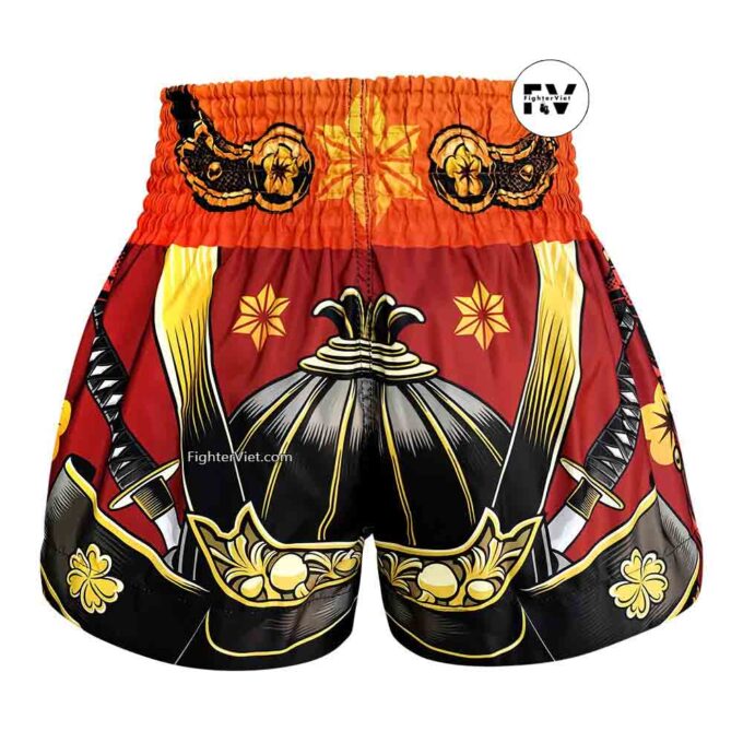 Quần TUFF Muay Thai Boxing Shorts Samurai Skull-MS658-RED
