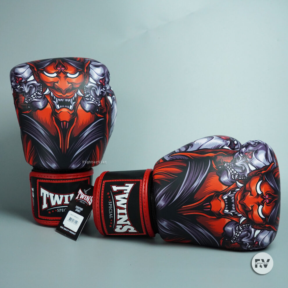 Gants De Boxe Twins Muay Thai En Cuir – Modèle Fbgvl3-58 Gris Noir, 12/14/16 Oz
