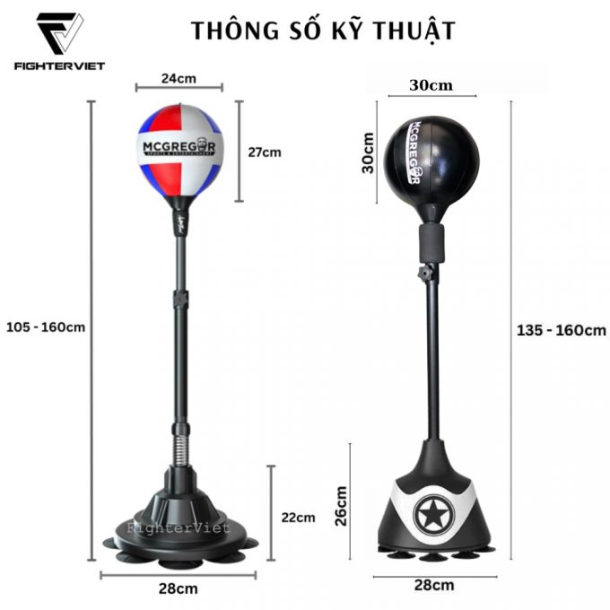 Bóng Đấm Phản Xạ Tập Luyện Boxing Trụ Bóng Tại Nhà - Ảnh 4
