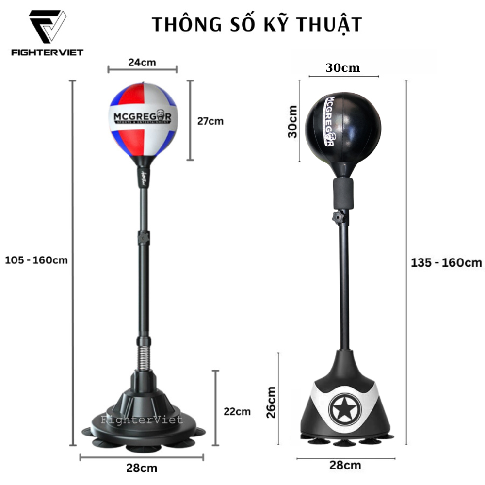 Bóng Đấm Phản Xạ Tập Luyện Boxing Trụ Bóng Tại Nhà