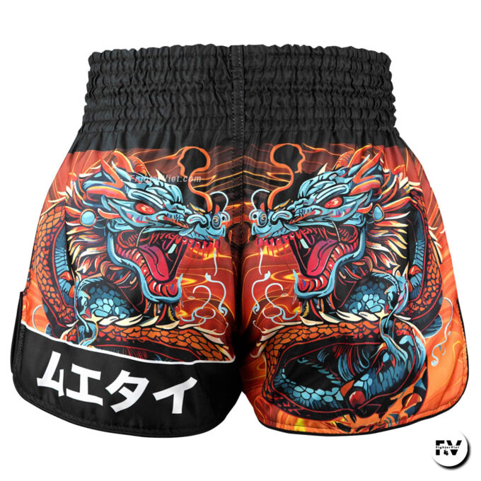 Quần TUFF Muay Thai Boxing Shorts High-Cut Retro Style "Seraphic Seiryu Samurai Saga" - Hình ảnh 2