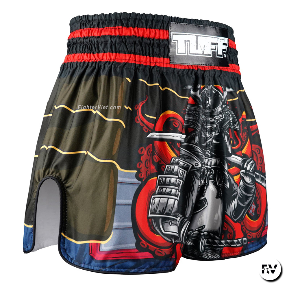 Quần TUFF Muay Thai Boxing Shorts High-Cut Retro Style "The Undefeated Steel Spirits"