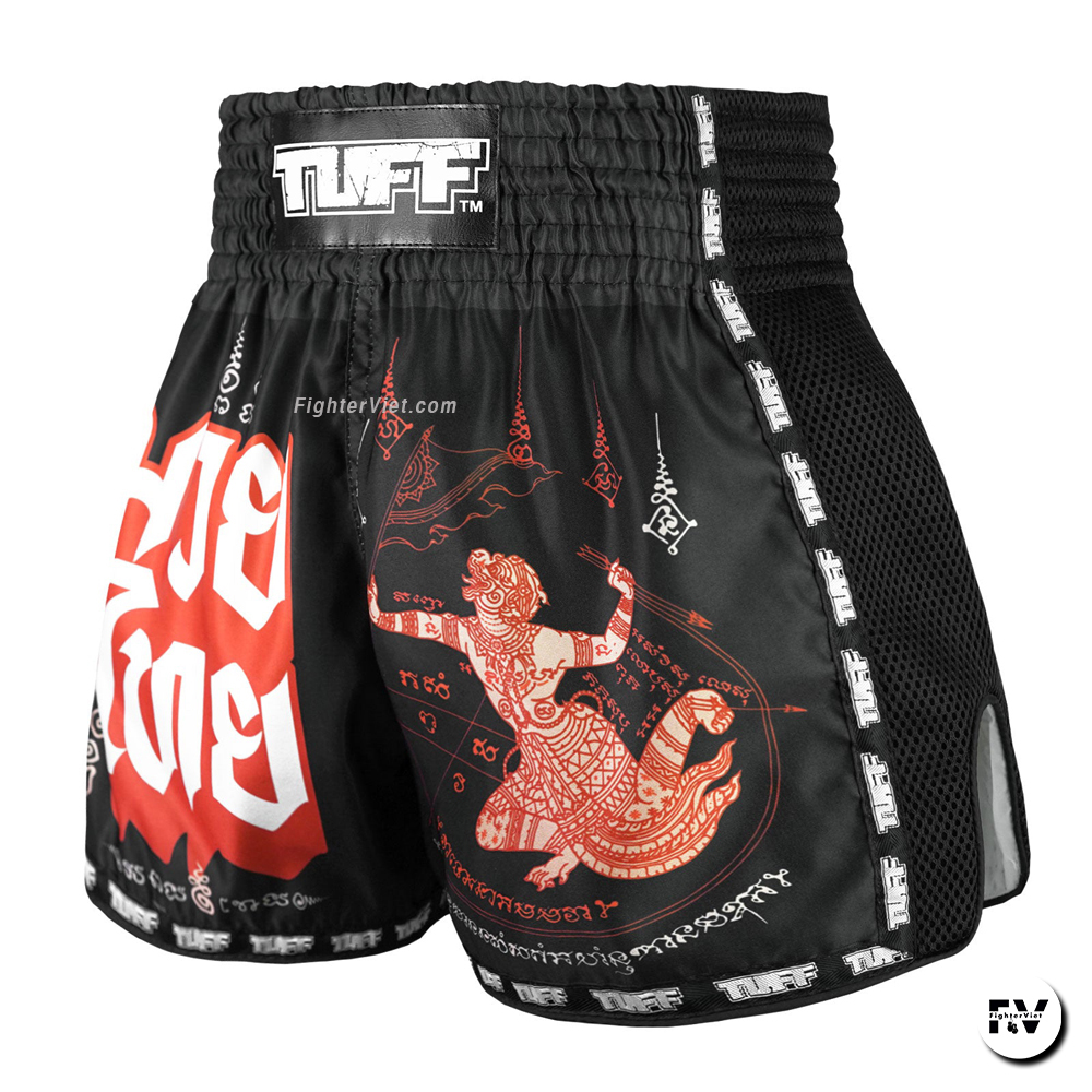 Quần TUFF Muay Thai Boxing Shorts New Retro Style Hanuman Flying Raising The Flag - TUF-MSC102