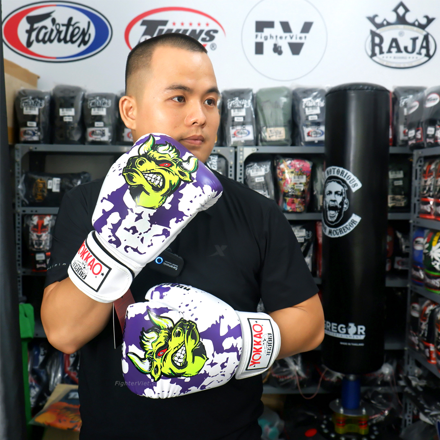 Găng Boxing YOKKAO FYGL-86-4 Angry Bull Boxing Gloves - White