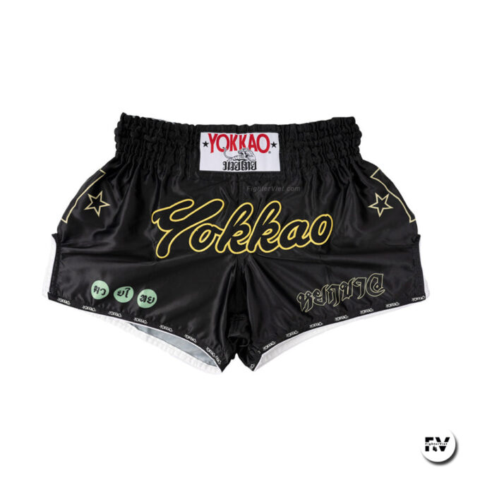 Quần Muay Thai YOKKAO TYBS-149 Wax - Black