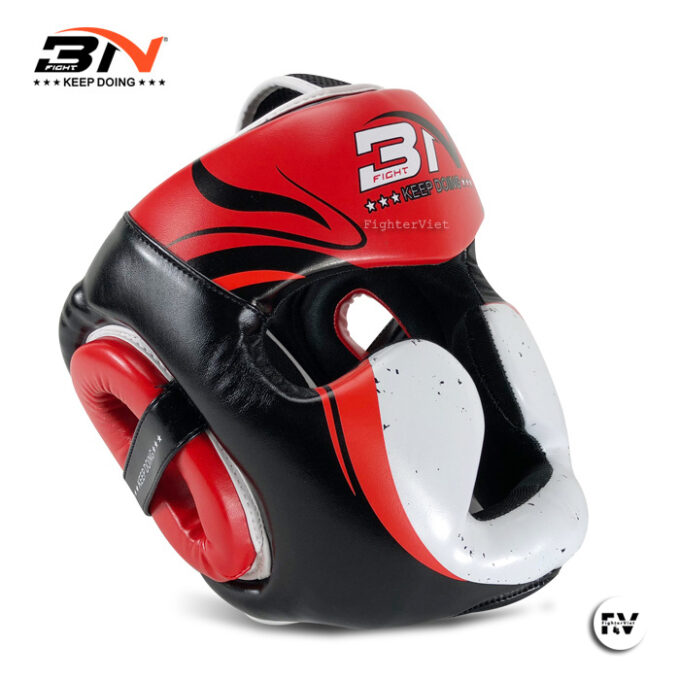 Mũ Boxing BN - Bảo Hộ Đầu Headgear Cao Cấp Chính Hãng Màu Đỏ