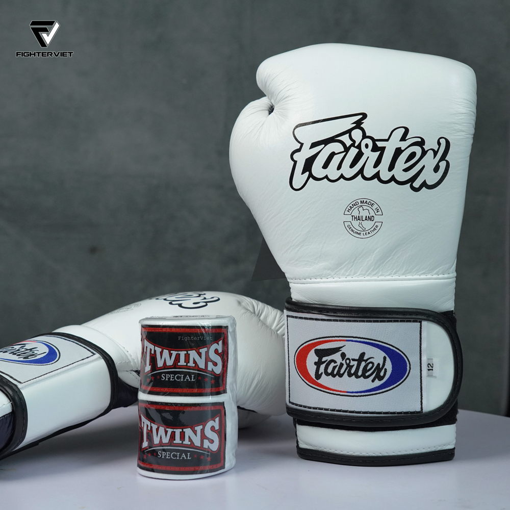 Găng Boxing Fairtex BGV9 - Mexican Style White/Blue