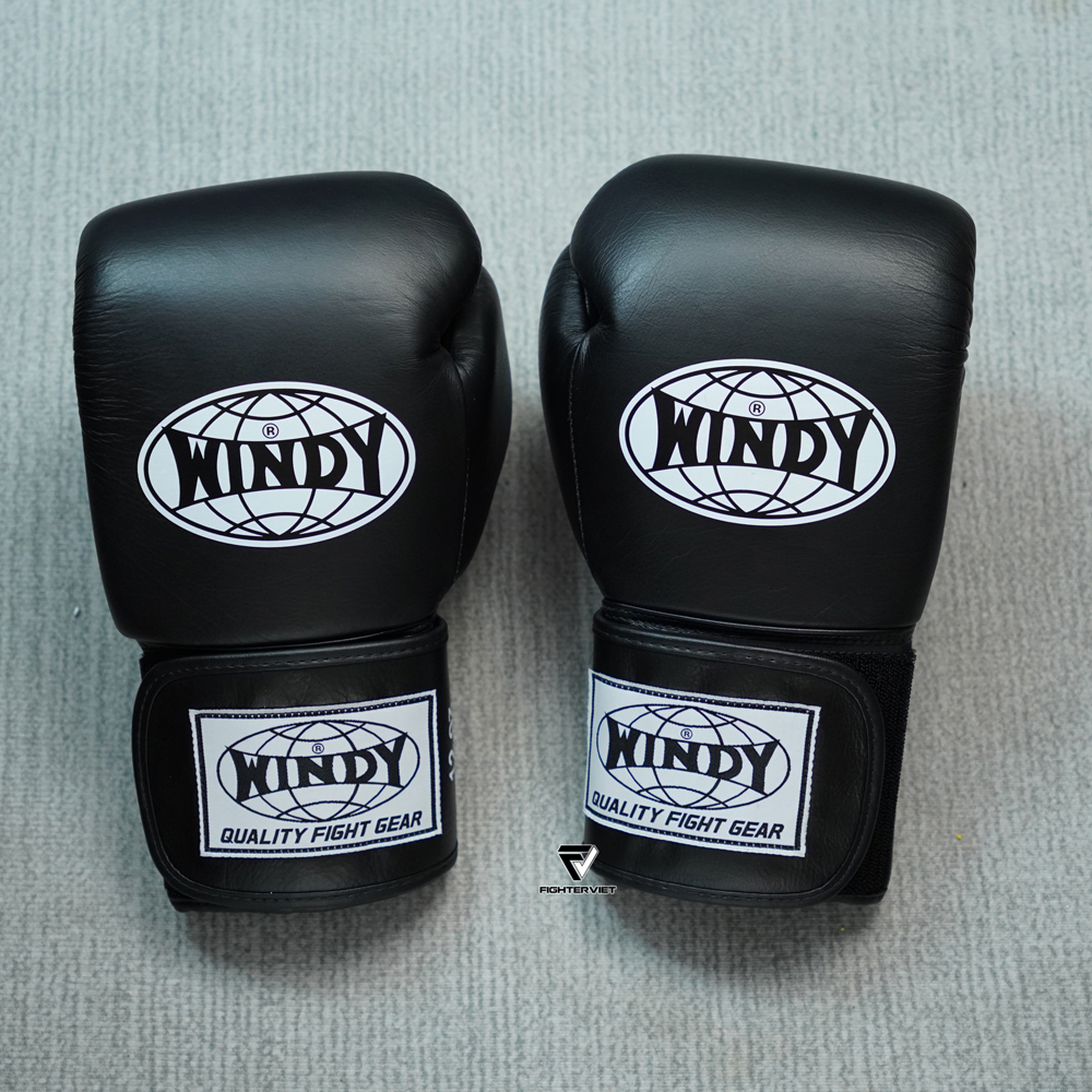 Găng Boxing Windy Proline Leather BGP - Black