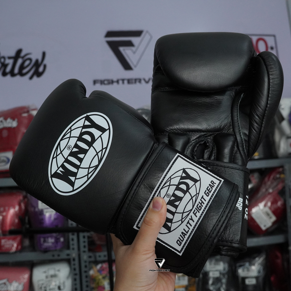 Găng Boxing Windy Proline Leather BGP - Black