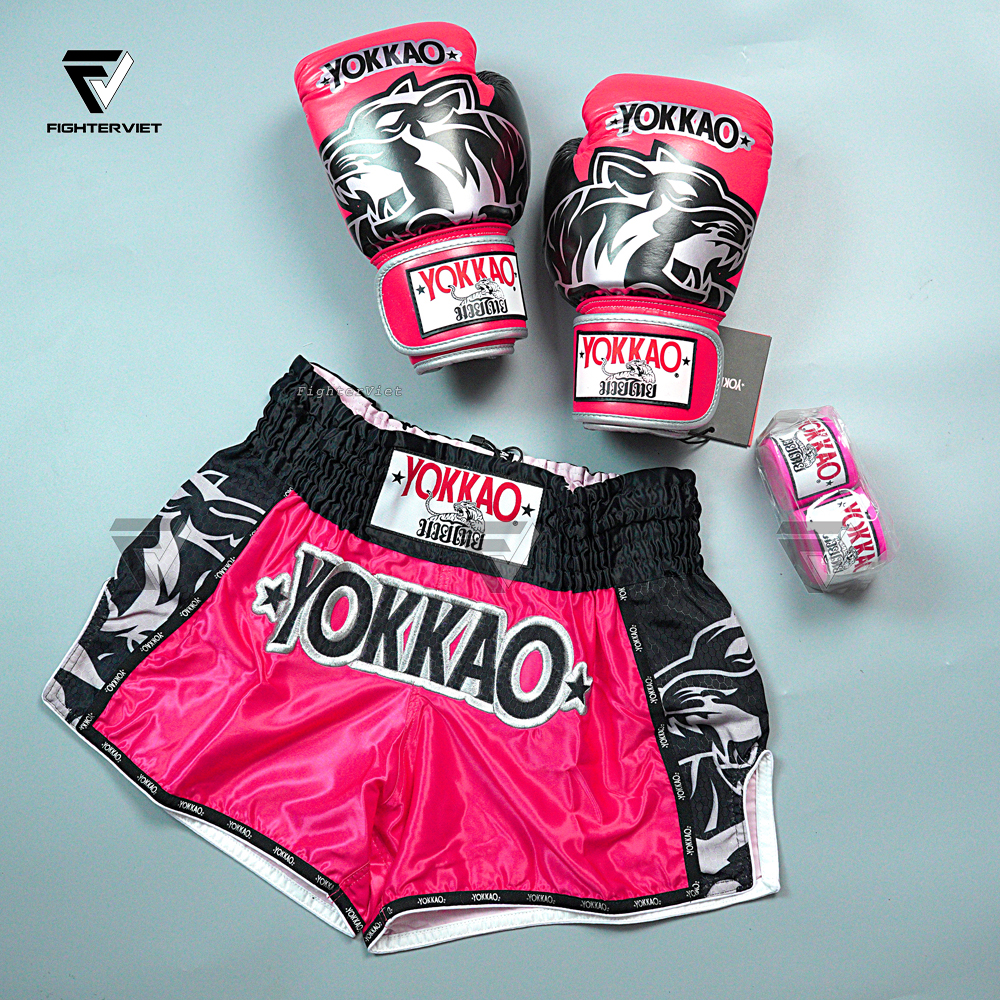 Găng Boxing YOKKAO Original - Pink Boxing Gloves Silver