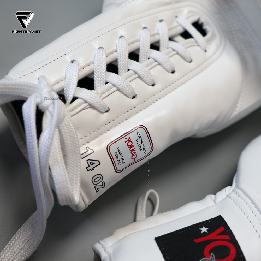 Găng Boxing YOKKAO Matrix Lace Up Buộc Dây - White 10 Găng Boxing YOKKAO Matrix Lace Up Buộc Dây - White