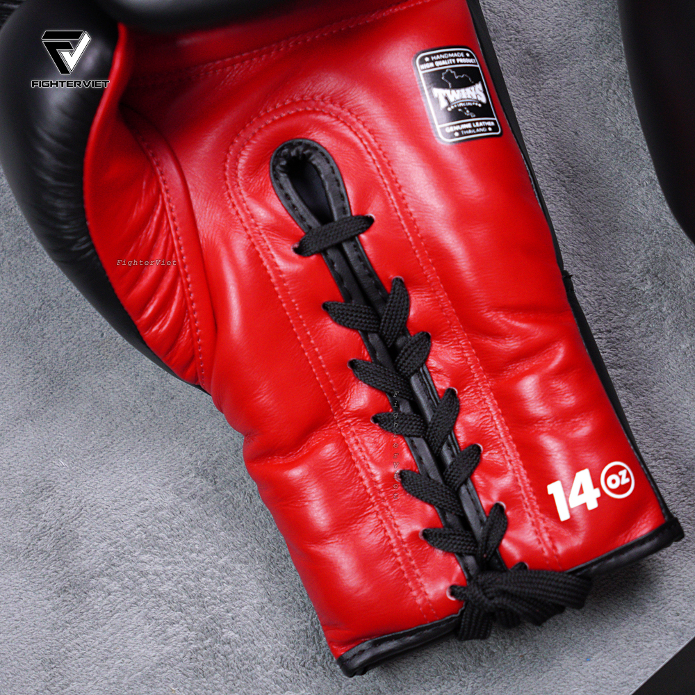 Găng Boxing Twins BGLL1 Lace-Up - Black/Red 10 Găng Boxing Twins BGLL1 Lace-Up - Black/Red