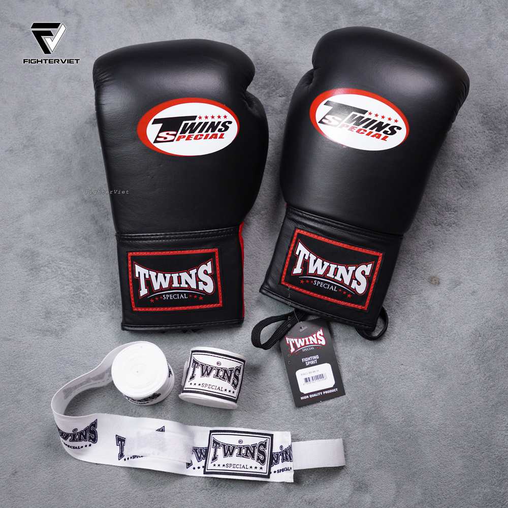 Găng Boxing Twins BGLL1 Lace-Up - Black/Red 5 Găng Boxing Twins BGLL1 Lace-Up - Black/Red