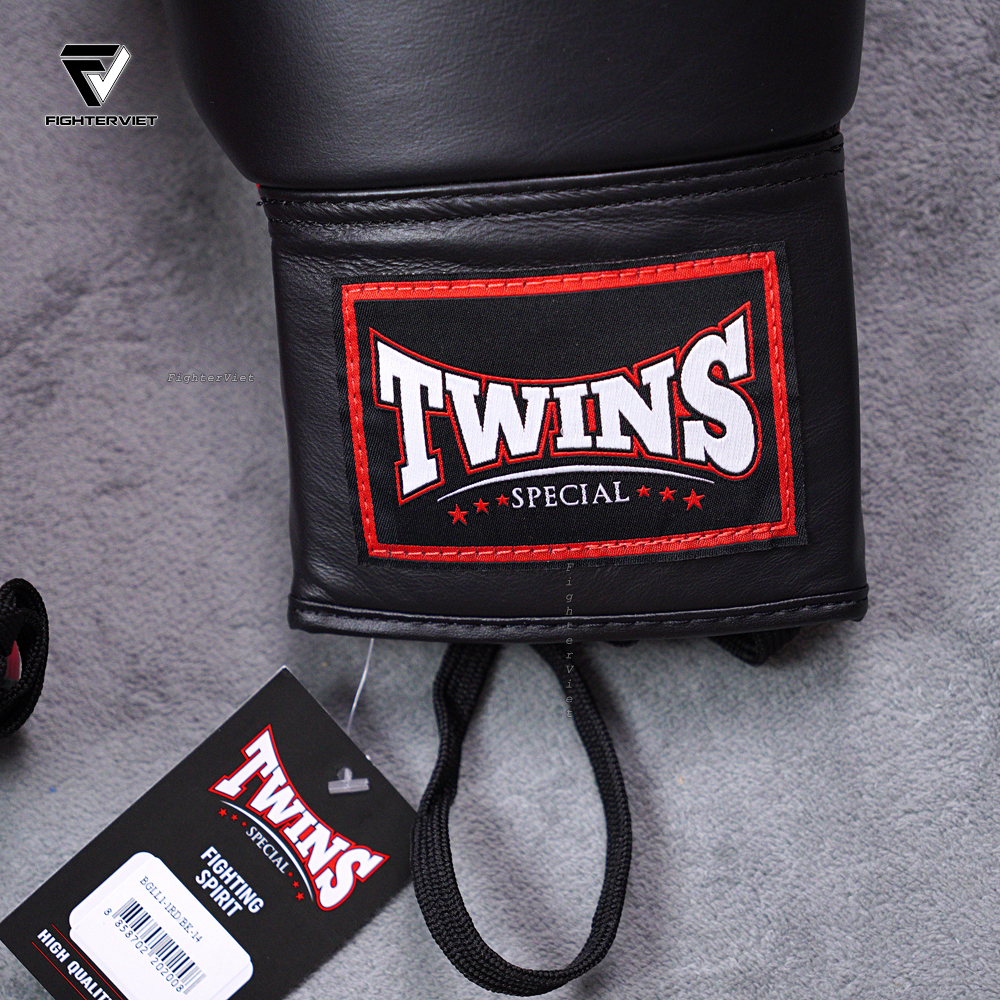 Găng Boxing Twins BGLL1 Lace-Up - Black/Red 9 Găng Boxing Twins BGLL1 Lace-Up - Black/Red