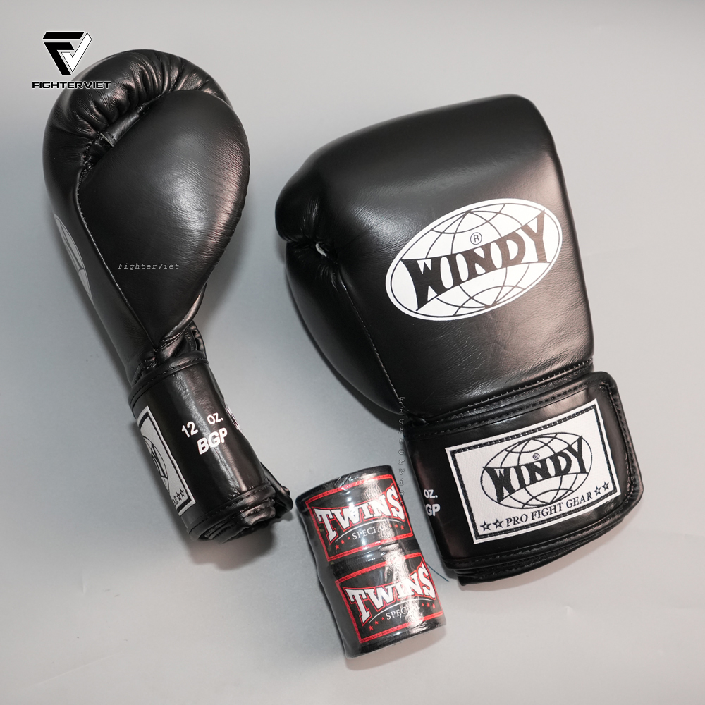 Găng Boxing Windy BGP Đen - Windy Boxing Muay Thai Gloves Black