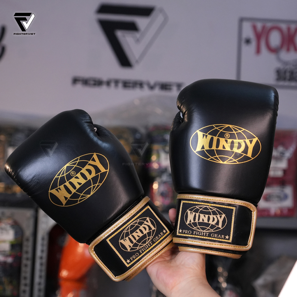 Găng Boxing Windy BGVH Đen Vàng - Windy Boxing Gloves Black Gold