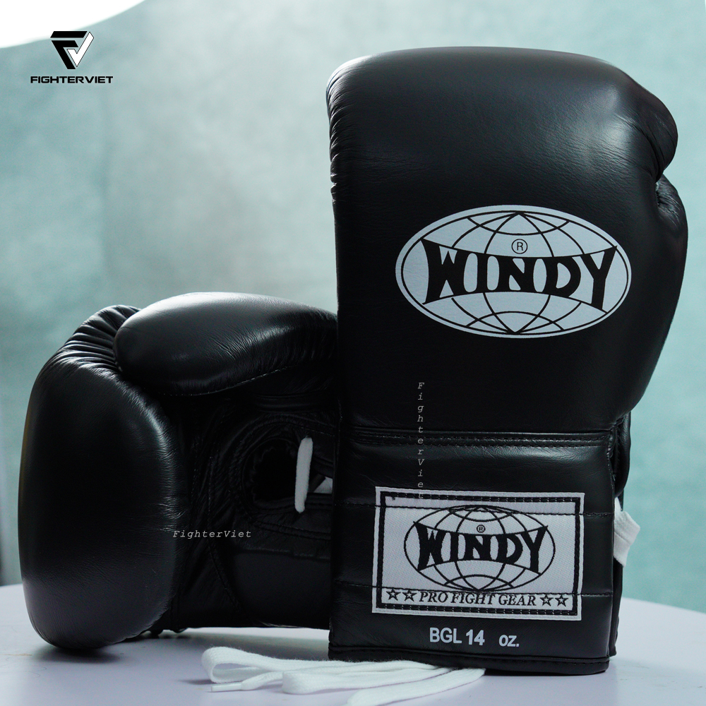 Găng Boxing Windy BGL Đen - Windy Boxing Lace-Up Gloves Black 10 Găng Boxing Windy BGL Đen - Windy Boxing Lace-Up Gloves Black