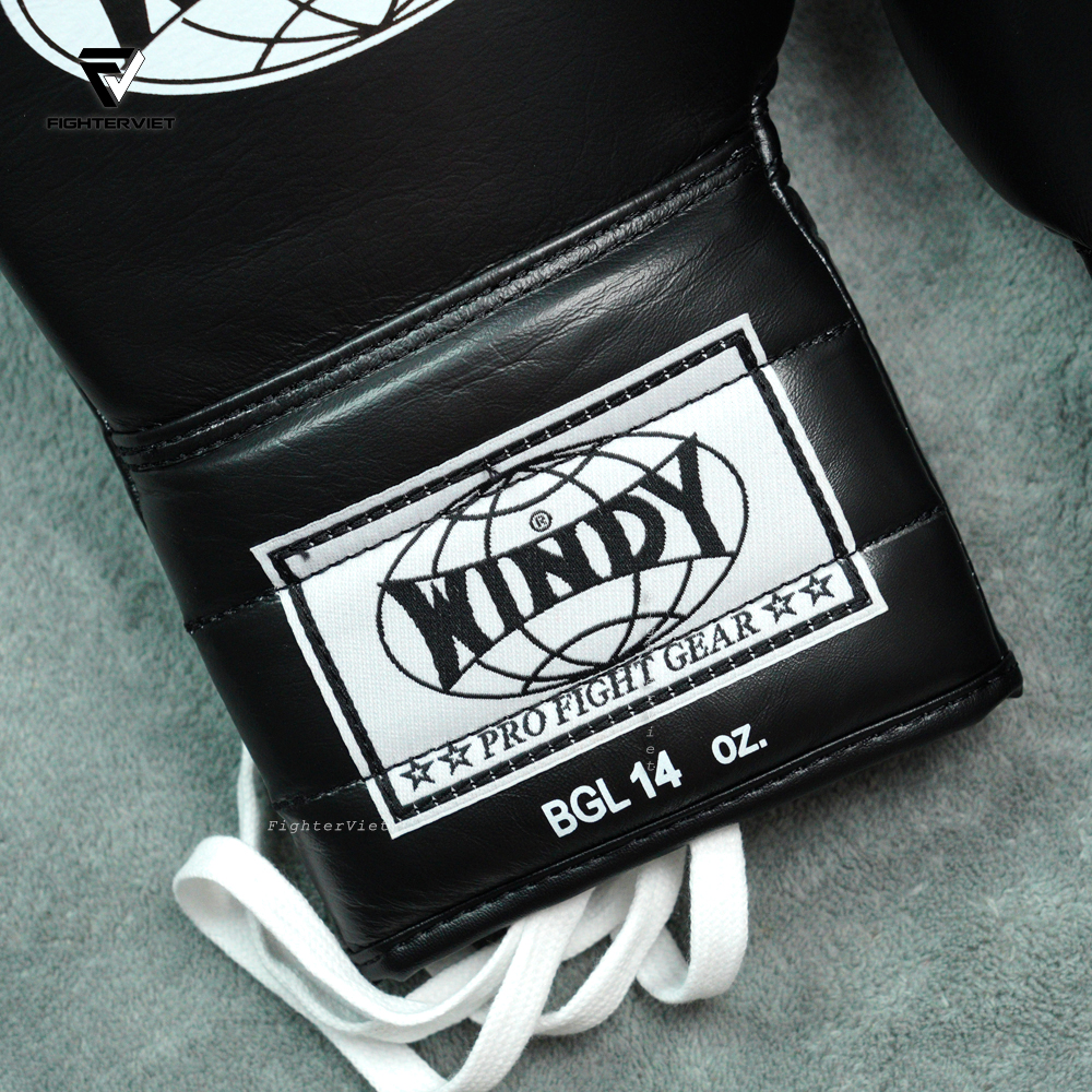 Găng Boxing Windy BGL Đen - Windy Boxing Lace-Up Gloves Black 9 Găng Boxing Windy BGL Đen - Windy Boxing Lace-Up Gloves Black