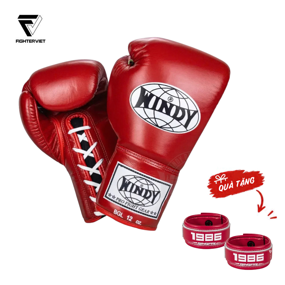 Găng Boxing Windy BGL Đỏ - Windy Boxing Lace-Up Gloves Red 1 Găng Boxing Windy BGL Đỏ - Windy Boxing Lace-Up Gloves Red