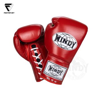 Găng Boxing Windy BGL Đỏ - Windy Boxing Lace-Up Gloves Red
