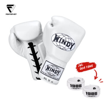 Găng Boxing Windy BGL Trắng - Windy Boxing Lace-Up Gloves White