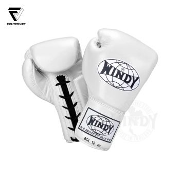 Găng Boxing Windy BGL Trắng - Windy Boxing Lace-Up Gloves White