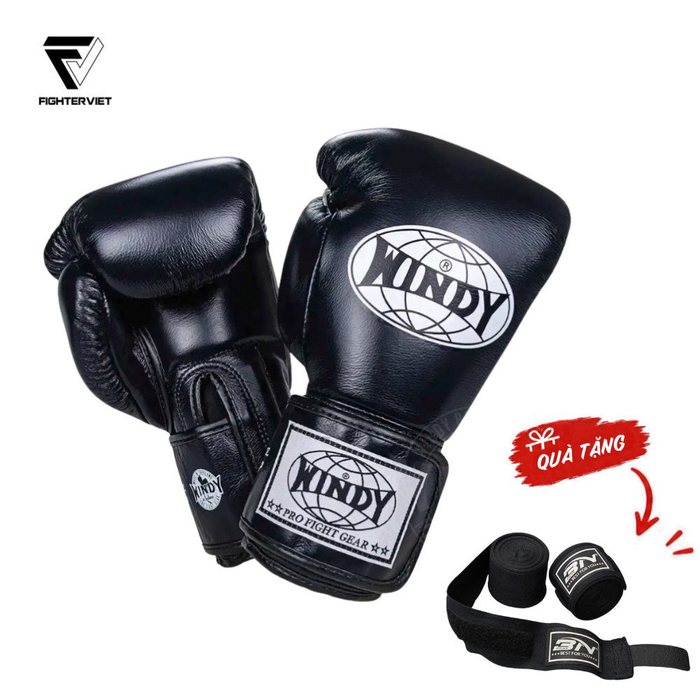 Găng Boxing Windy BGP Đen - Windy Boxing Muay Thai Gloves Black 1 Găng Boxing Windy BGP Đen - Windy Boxing Muay Thai Gloves Black