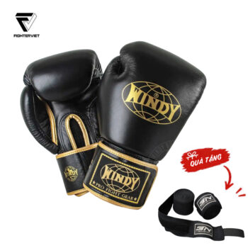 Găng Boxing Windy BGVH Đen Vàng - Windy Boxing Gloves Black Gold