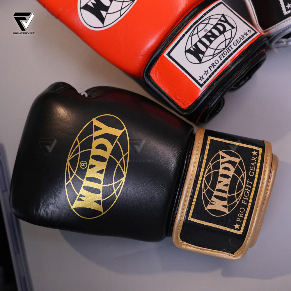 Găng Boxing Windy BGVH Đen Vàng - Windy Boxing Gloves Black Gold