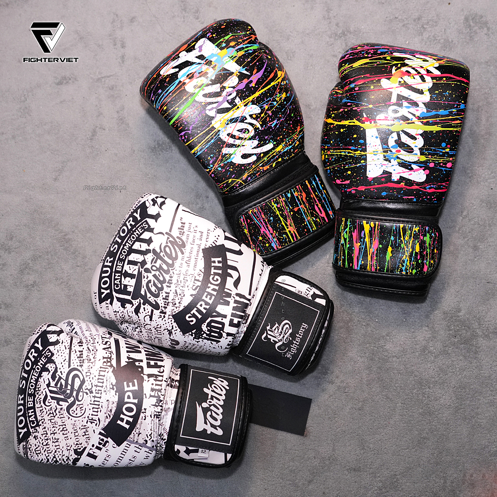 Găng Boxing Fairtex BGV14PT Art Collection - Black/Painter