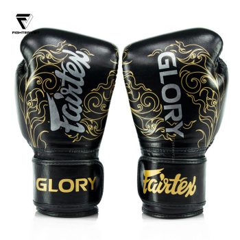 Găng Boxing Fairtex X Glory BGVG3 Kickboxing Gloves Black/Gold