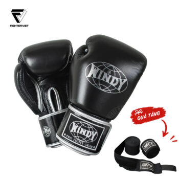 Găng Boxing Windy BGVH Sliver - Windy Boxing Gloves Đen Xám