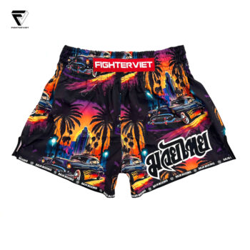 Quần Muay Thai Raja x FighterViet - City Night Muay Thai Shorts