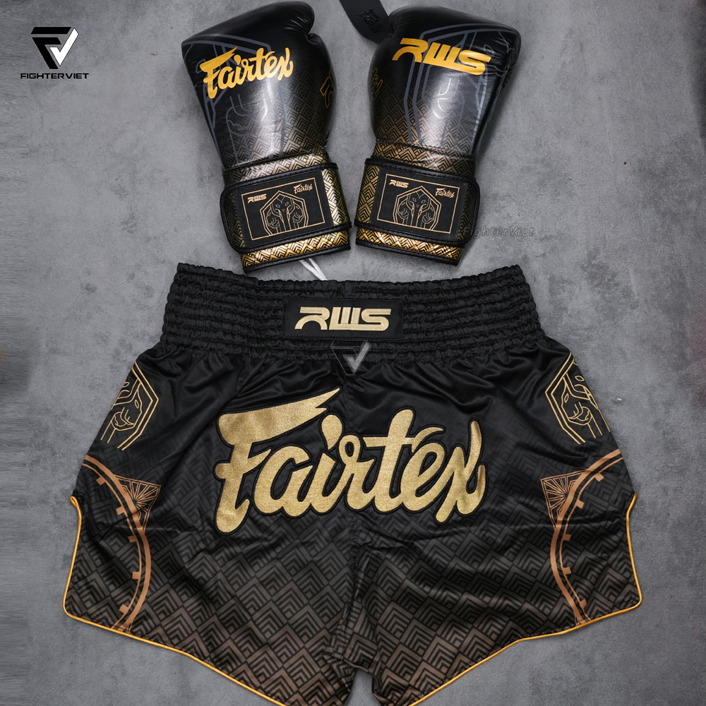 Quần Muay Thai Fairtex x RWS Champion (Rajadamnern World Series) - Black Gold 18 Quần Muay Thai Fairtex x RWS Champion (Rajadamnern World Series) - Black Gold
