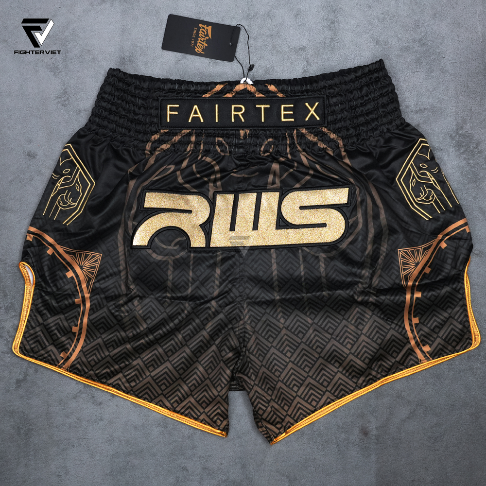 Quần Muay Thai Fairtex x RWS Champion (Rajadamnern World Series) - Black Gold 16 Quần Muay Thai Fairtex x RWS Champion (Rajadamnern World Series) - Black Gold