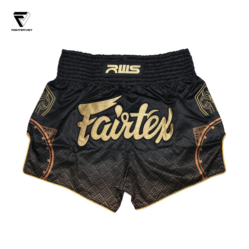 Quần Muay Thai Fairtex x RWS Champion (Rajadamnern World Series) - Black Gold 5 Quần Muay Thai Fairtex x RWS Champion (Rajadamnern World Series) - Black Gold - Ảnh 5